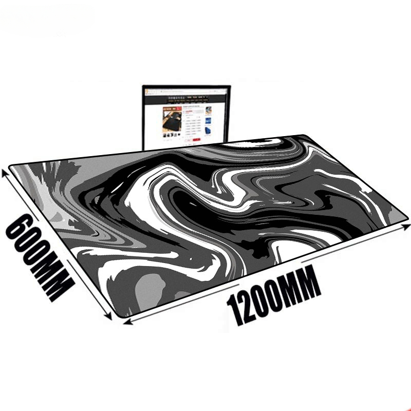 Desk Setup Pc - Büyük Mat Mouse Pad sıvı sanat