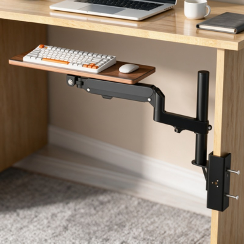 Desk Setup With Keyboard Tray - Masa Altı Klavye Sehpası Ofis Yazma
