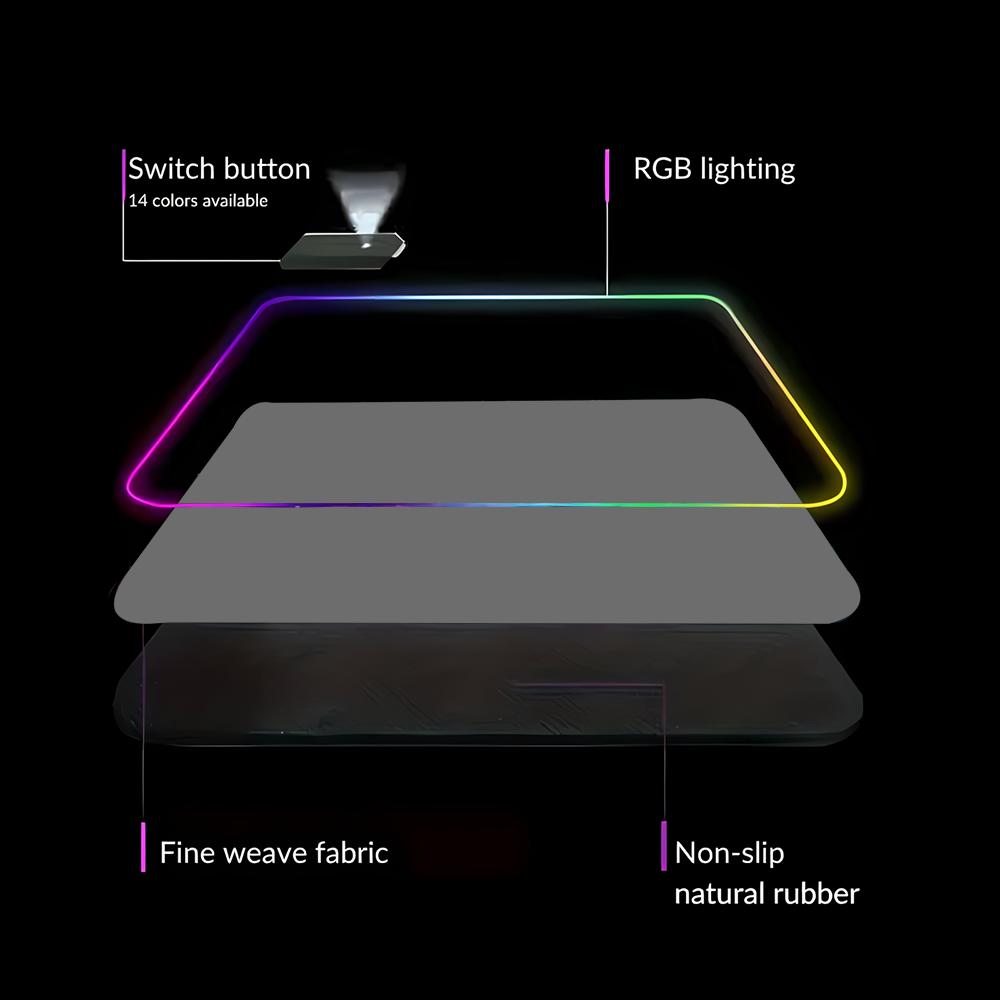 Desk Setup With Keyboard Tray - RGB HD Düz Renk Oyun Mouse
