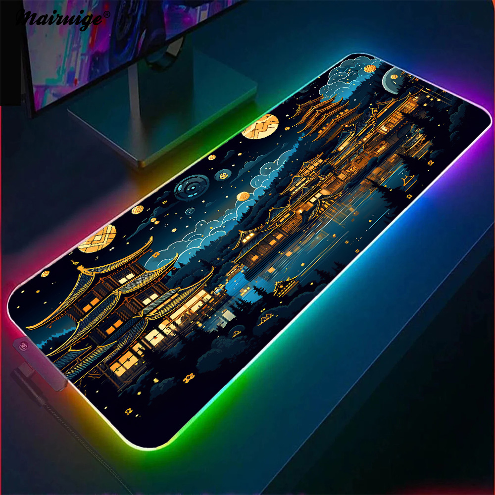 Desk Setup At Office - Çin mimarlık geceleri kurulum oyun klavye
