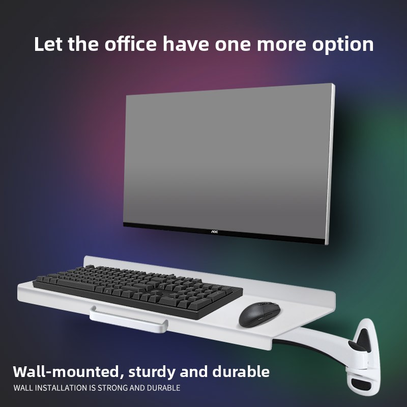 Desk Setup With Keyboard Tray - Endüstriyel Duvara Monte Klavye Tepsisi Ağır