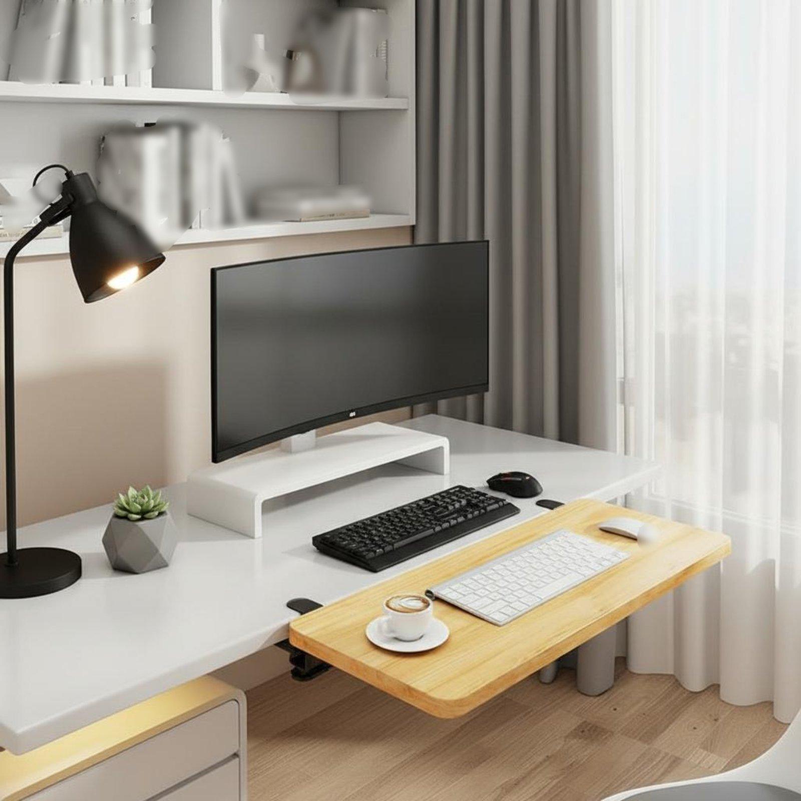 Katlanır Masa Rafı, Masa Uzatm - Desk Setup With Keyboard Tray incelemesi ve fiyatı