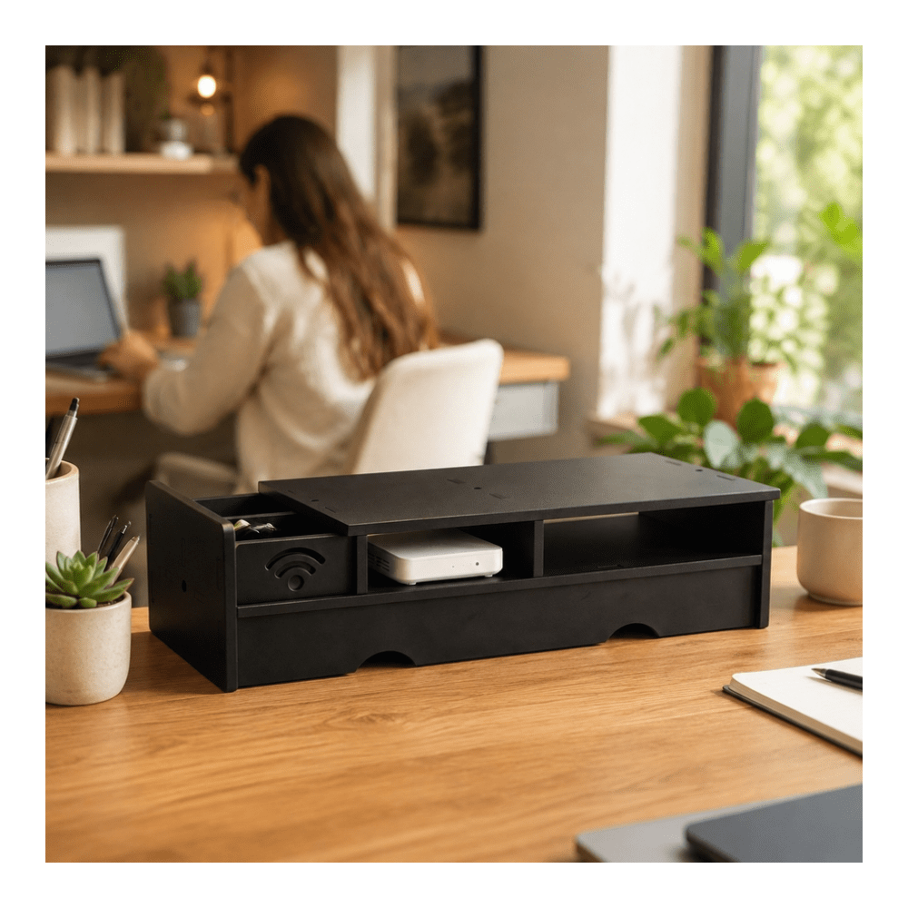Siyah Mat WiFi Router Saklama  - Desk Setup Tech incelemesi ve fiyatı