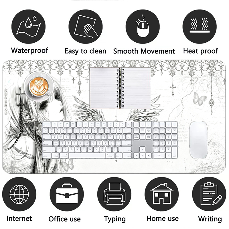 Deri Mousepad Siyah Beyaz Anim - Desk Setup White incelemesi ve fiyatı
